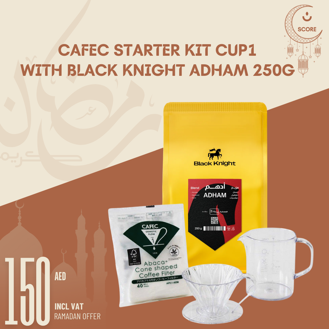 CAFEC Starter Kit Cup 1 with Black Knight ADHAM (250g) Coffee Beans