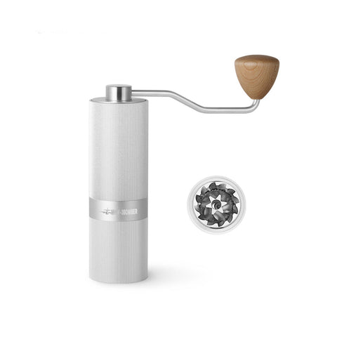 Mhw-3Bomber Racing M1- Manual Coffee Grinder Steel Burr- Silver Maple Handle