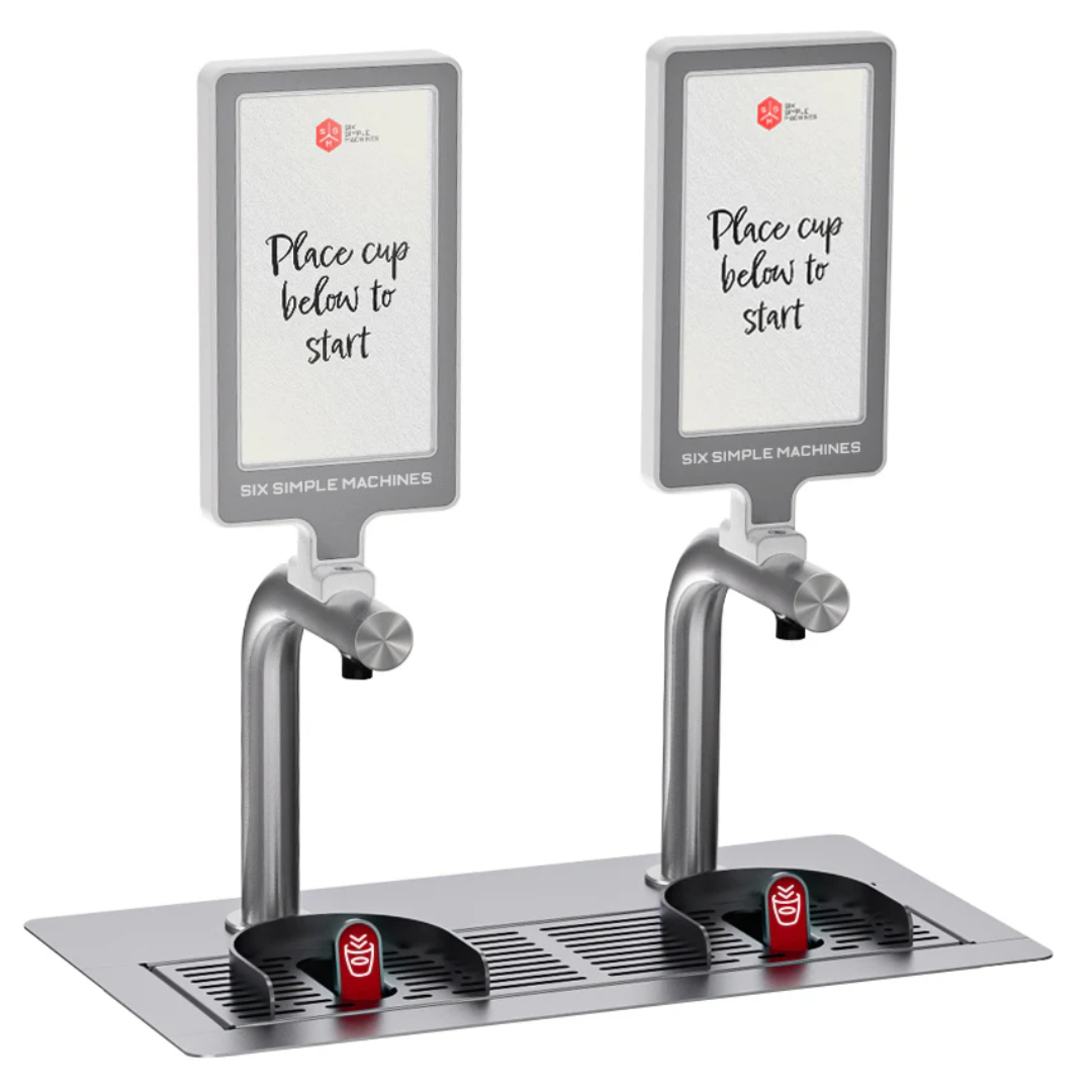 Freepour Batch Double with Digital Screen Signage - six simple machine
