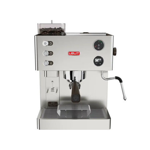 LELIT KATE COFFEE MACHINE WITH GRINDER Polished Stainless Steel
