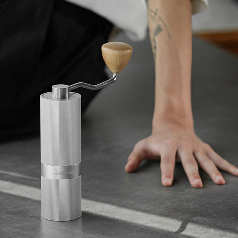 Mhw-3Bomber Racing M1- Manual Coffee Grinder Titanium Plated Burr- Silver Maple Handle