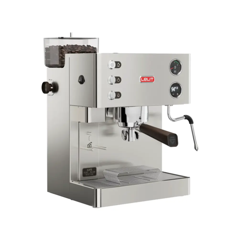 LELIT KATE COFFEE MACHINE WITH GRINDER Polished Stainless Steel