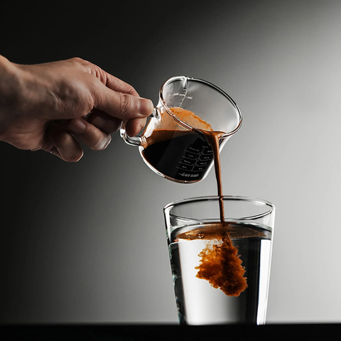 Mhw-3Bomber Glass Measuring Cup Double Spout 90ml Transparent