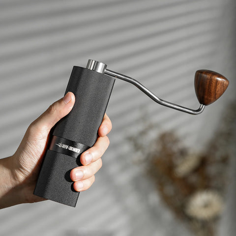 Mhw-3Bomber Racing M1- Manual Coffee Grinder Titanium Plated Burr- Grey Walnut Handle