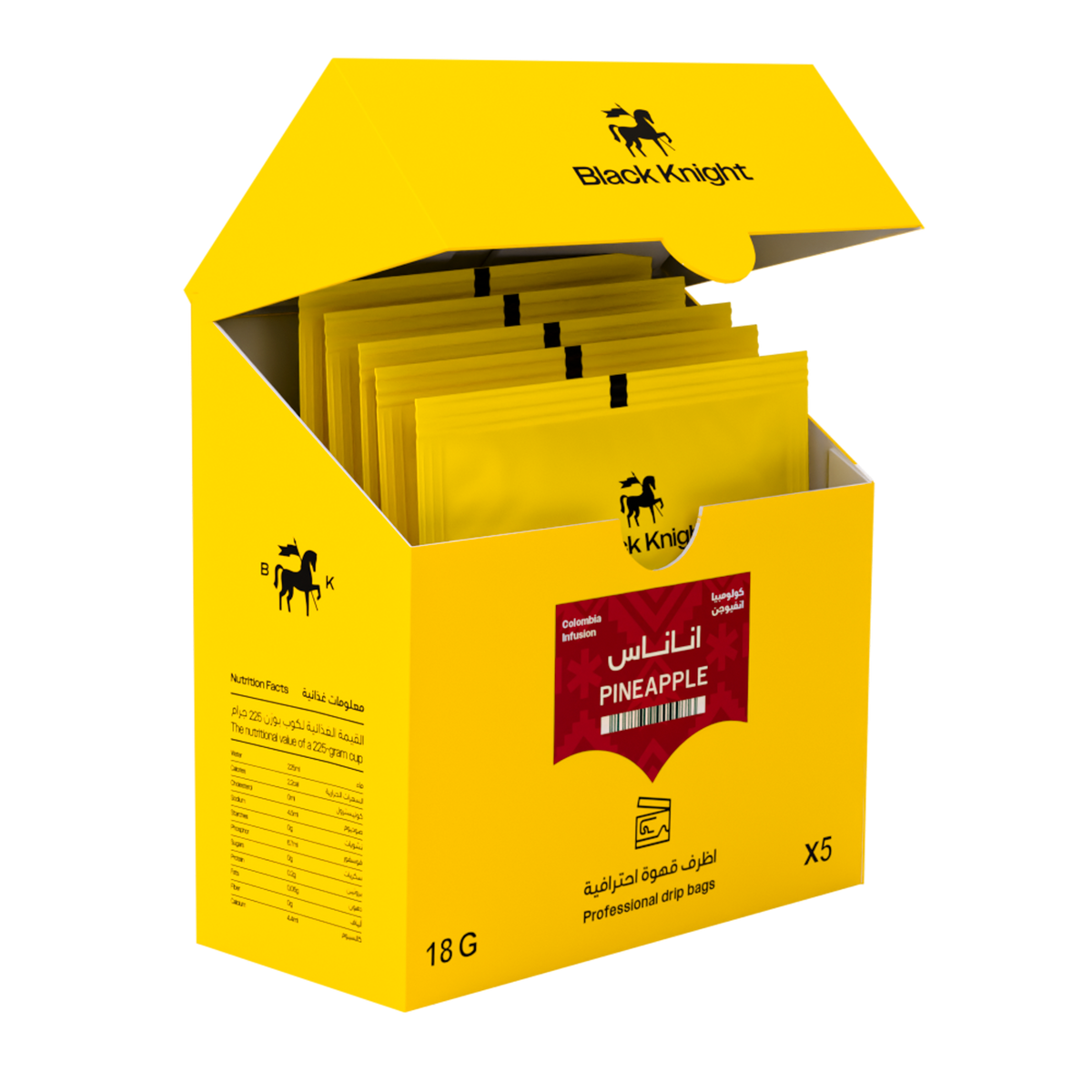 Black Knight Coffee Envelopes - Pineapple 18g X 5