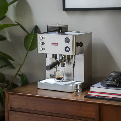 LELIT KATE COFFEE MACHINE WITH GRINDER Polished Stainless Steel