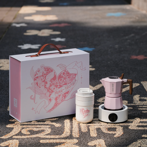 MHW-3BOMBER Flipped Moka Pot Gift Box-5 pcs in one-Pink