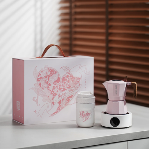 MHW-3BOMBER Flipped Moka Pot Gift Box-5 pcs in one-Pink