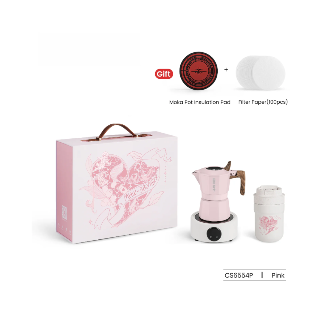 MHW-3BOMBER Flipped Moka Pot Gift Box-5 pcs in one-Pink