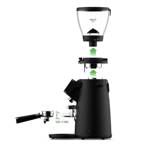 Compak E8 OD Grinder – 83mm with Red Speed Burrs - Black