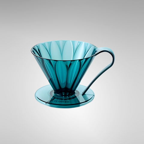 CAFEC Tritan Cone-Shaped Flower Dripper Clear Blue Green Cup 1