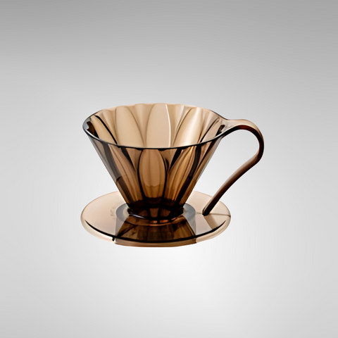 CAFEC Tritan Cone-Shaped Flower Dripper Clear Brown Cup 1