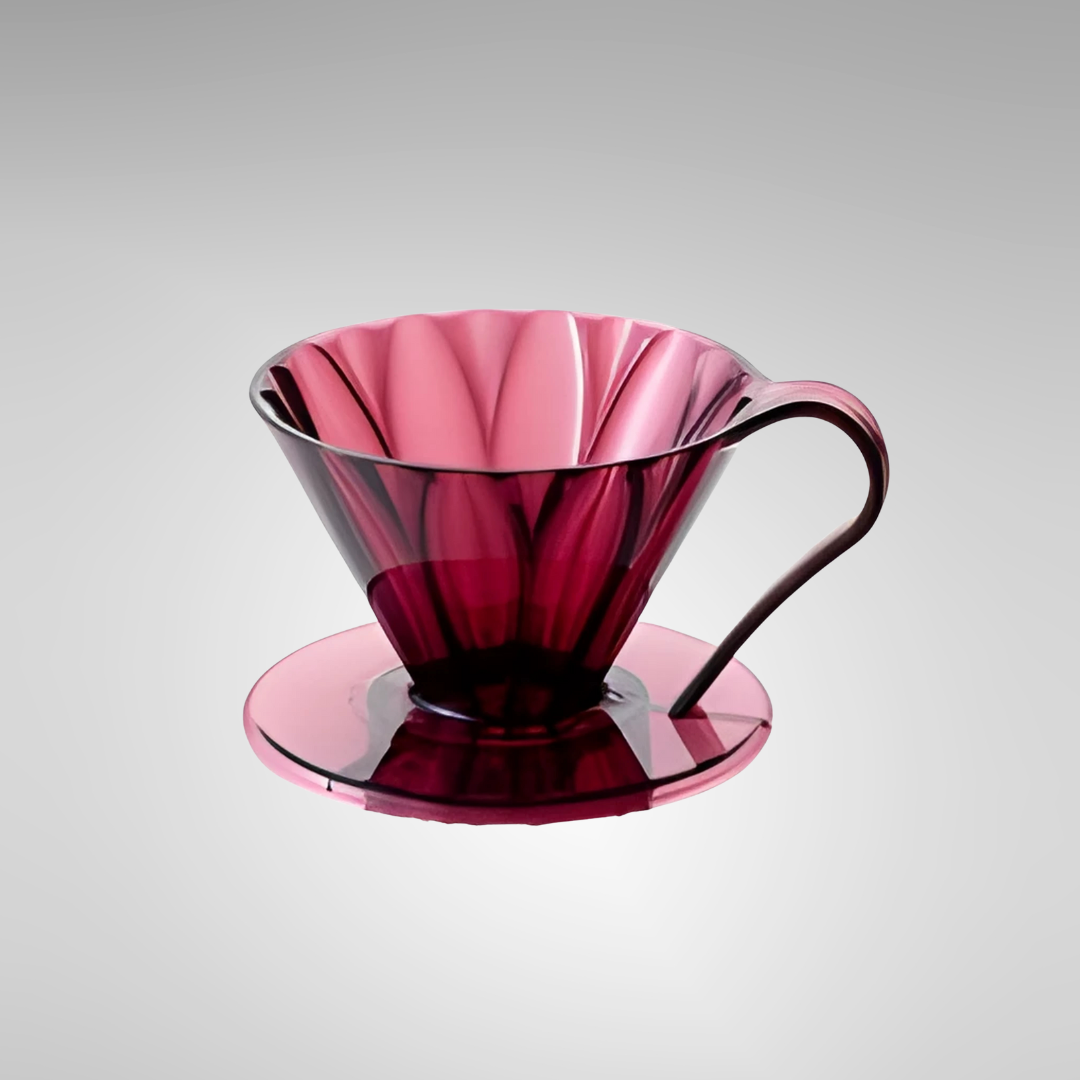 CAFEC Tritan Cone-Shaped Flower Dripper Wine Red Cup 1