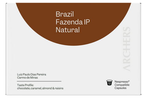 Archers Coffee - Brazil - Natural Fazenda IP - Coffee Capsule Box of 12