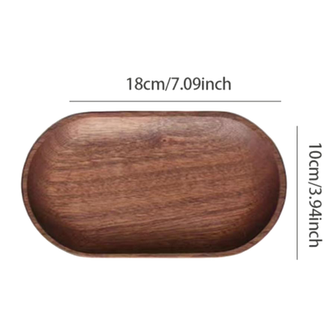 Oval Wooden Tray Dark