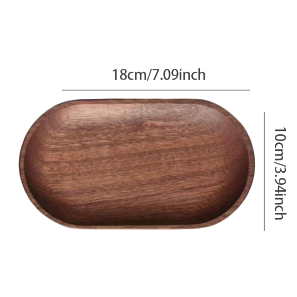 Oval Wooden Tray Dark