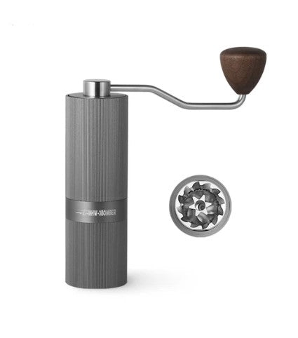 Mhw-3Bomber Racing M1- Manual Coffee Grinder Steel Burr- Grey Walnut