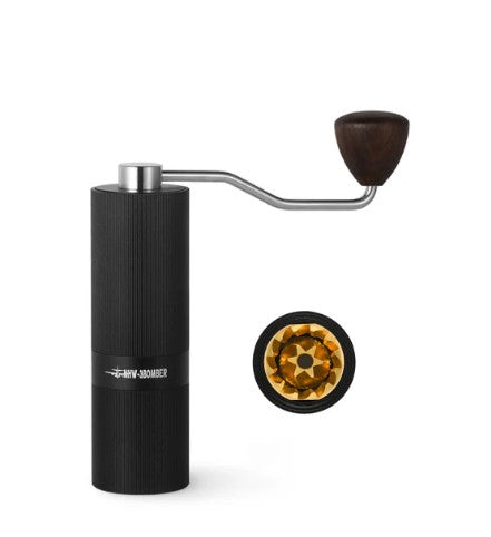 Mhw-3Bomber Racing M1- Manual Coffee Grinder Titanium Plated Burr- Black Wanut Handle