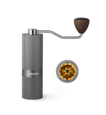 Mhw-3Bomber Racing M1- Manual Coffee Grinder Titanium Plated Burr- Grey Wanut Handle