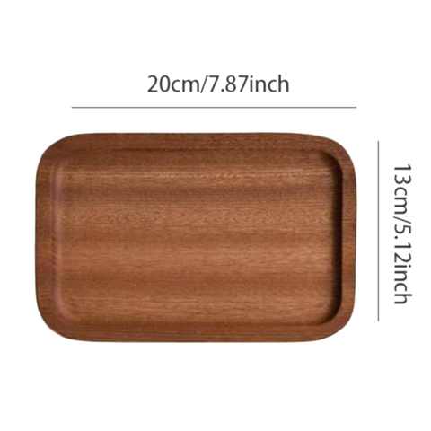 Rectangular Wooden Tray Dark Brown