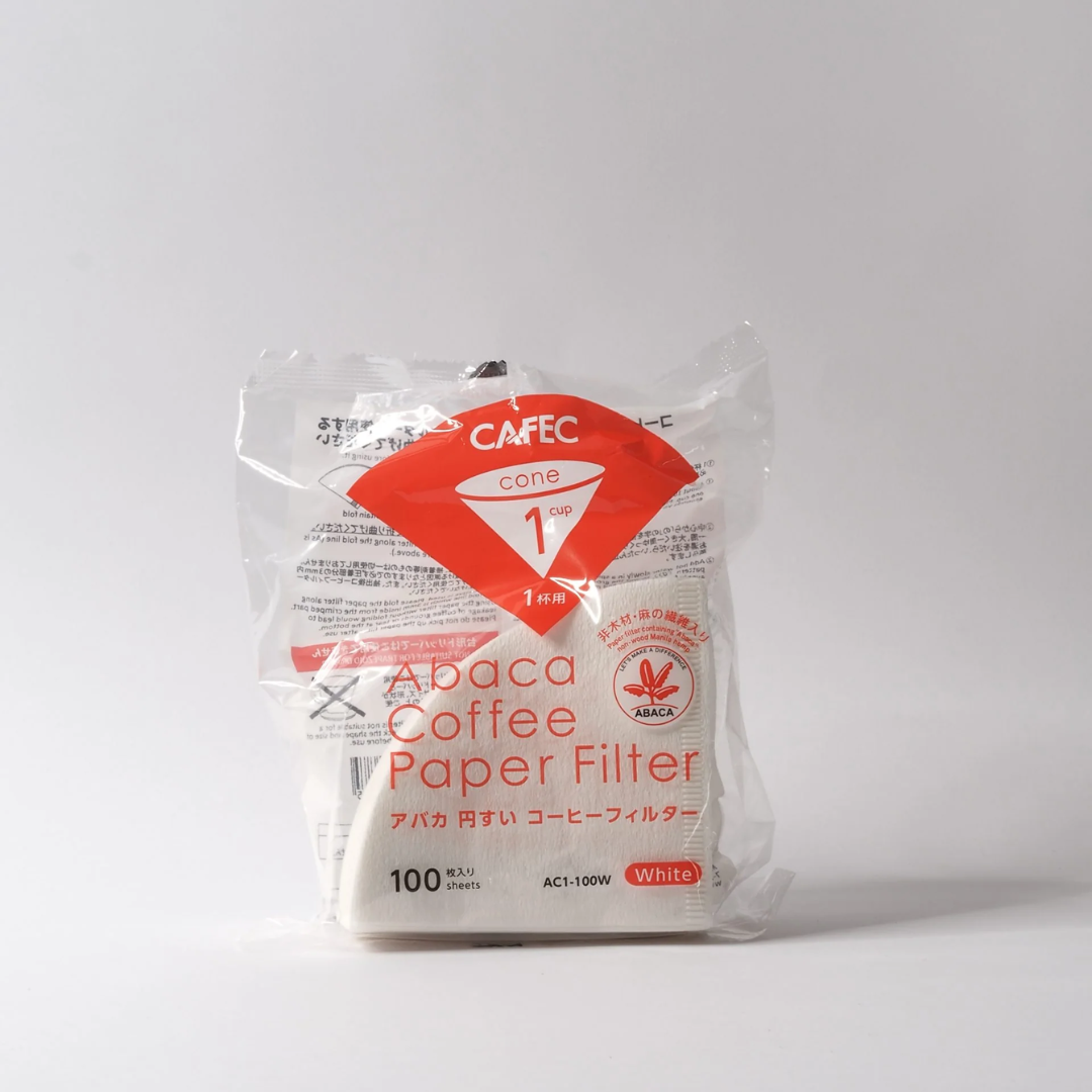 CAFEC Abaca V60 Paper Filters Cup 1, (Pack of 100)