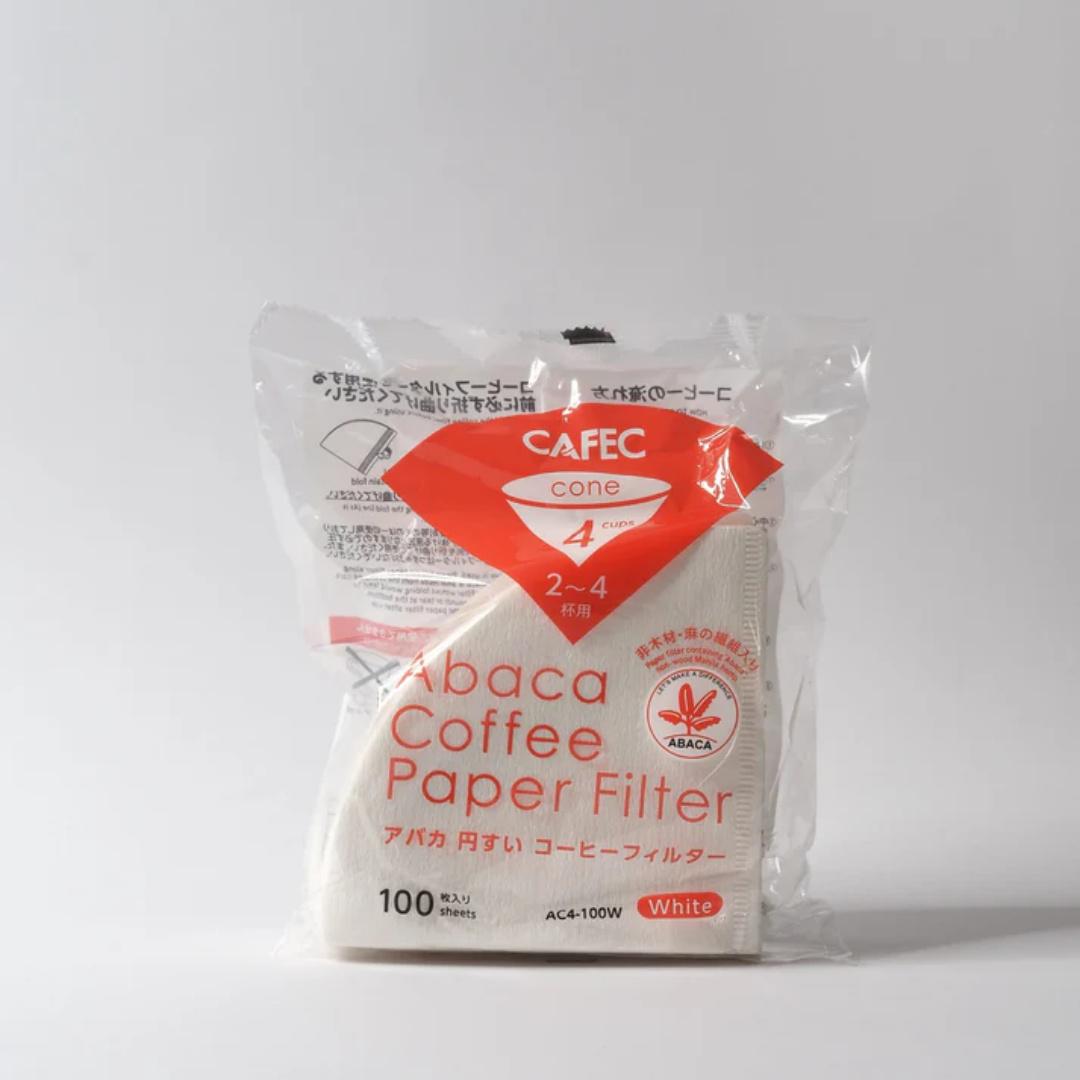 CAFEC Abaca V60 Paper Filters Cup 4, (Pack of 100)