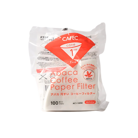 CAFEC Abaca V60 Paper Filters Cup 1, (Pack of 100)
