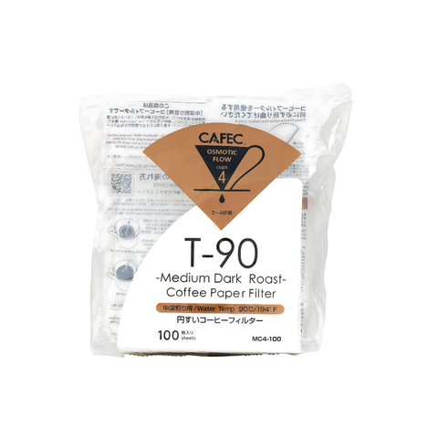CAFEC Medium Roast V60 Coffee Paper Filters Cup 4 (Pack of 100)
