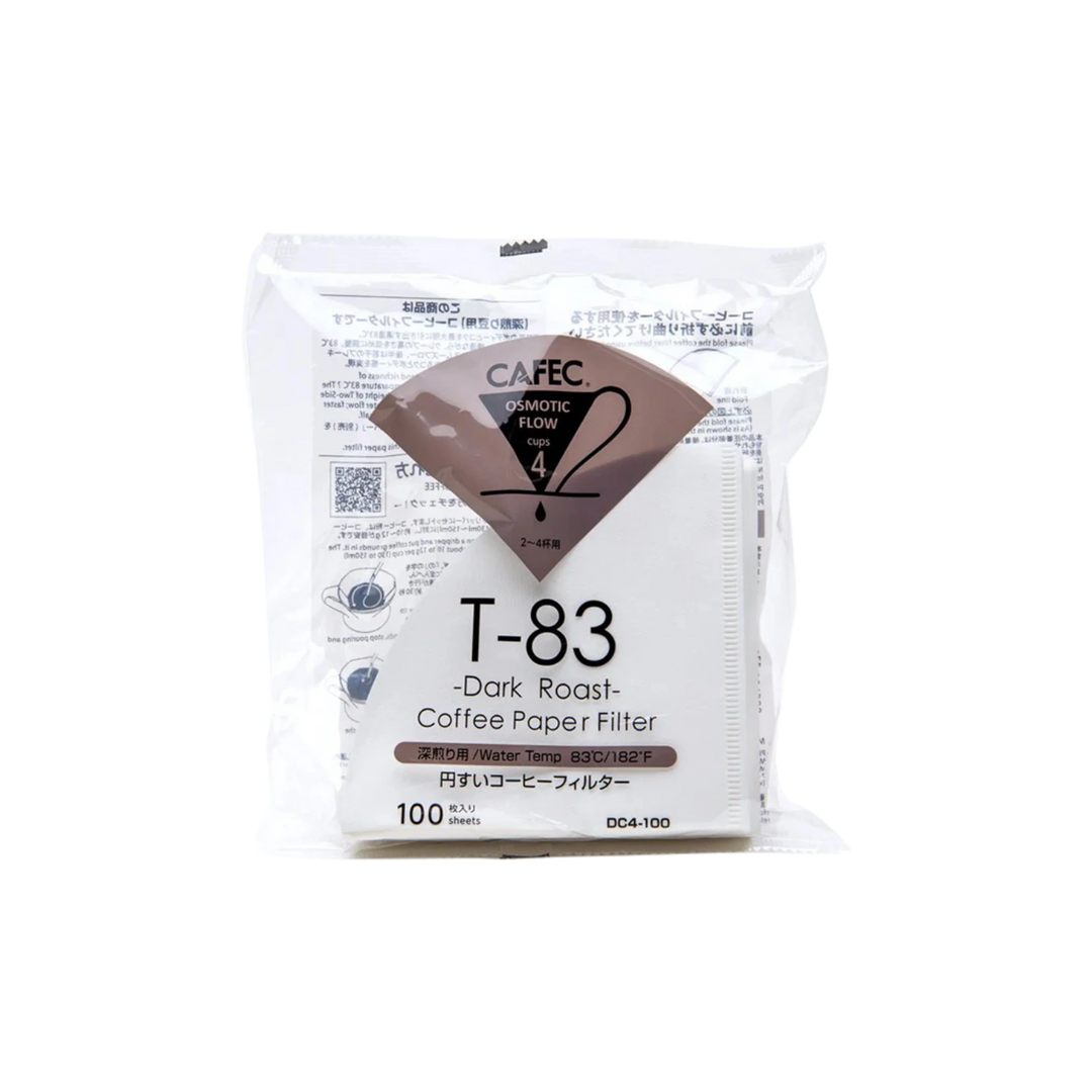 CAFEC Dark Roast V60 Coffee Paper Filters Cup 4 (Pack of 100)