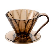 Tritan Cone-Shaped Flower Dripper Clear Brown Cup 1